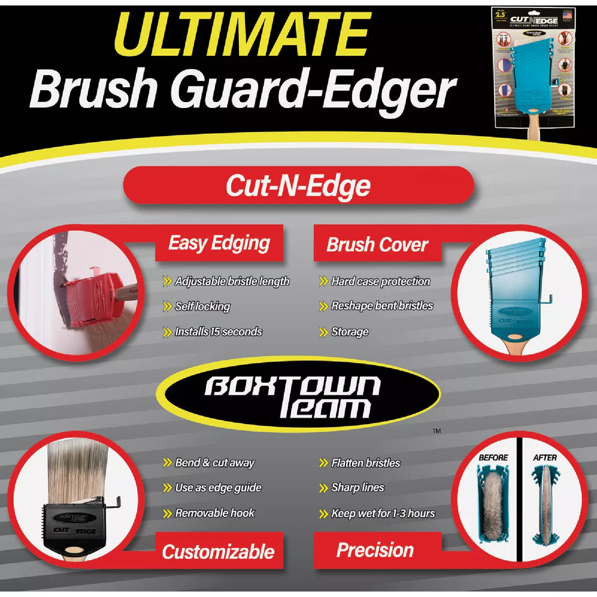 Boxtown Cut-N-Edge Ultimate Paint Brush Edger & Guard - photo 2