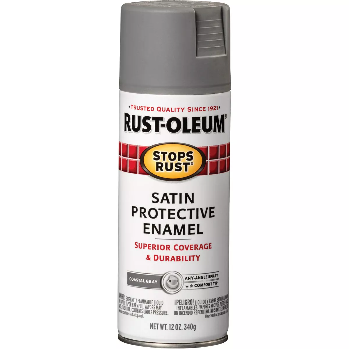 Rust-Oleum Stops Rust 12 Oz. Satin Coastal Gray Anti-Rust Spray Paint - photo 2