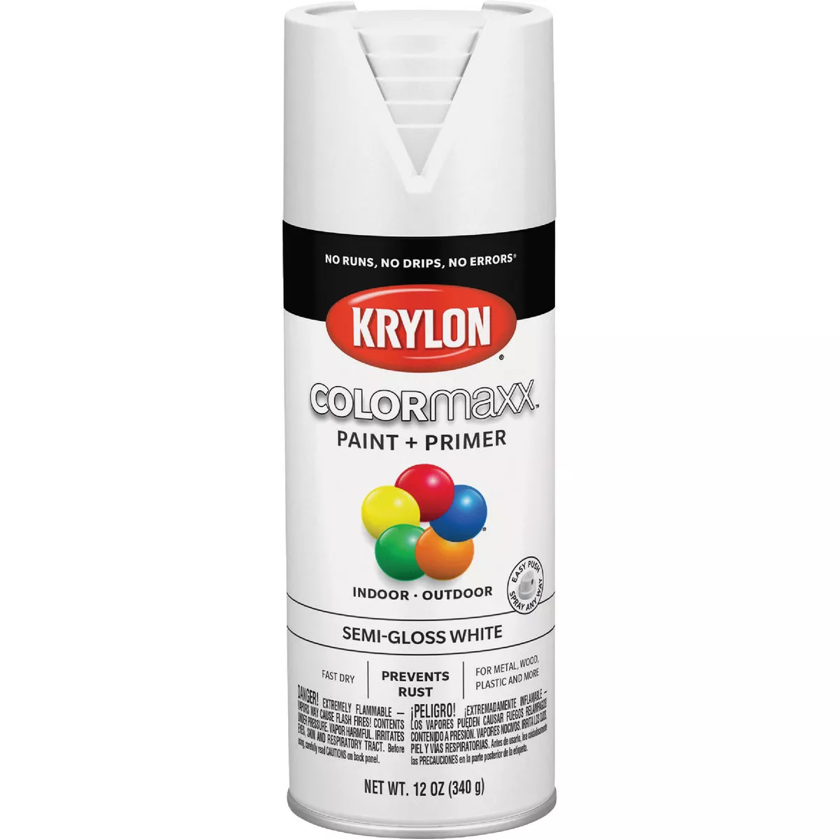 Krylon ColorMaxx 12 Oz. Semi-Gloss Spray Paint, White - photo 2
