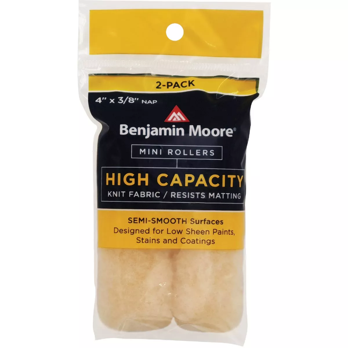 Benjamin Moore 4 In. x 3/8 In. High Capacity Mini Roller Cover (2-Pack)