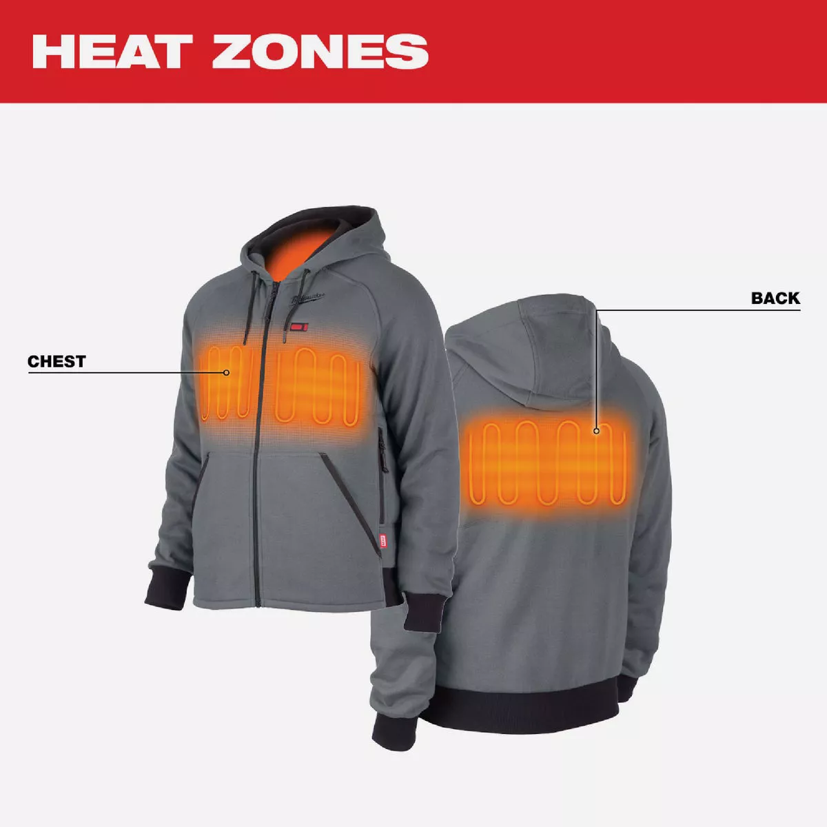 Milwaukee M12 Men's Gray Cordless Heated Hoodie Kit, 2XL - photo 3