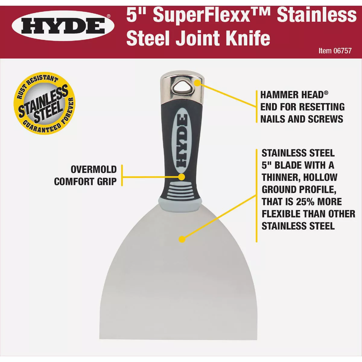 Hyde 5 In. SuperFlexx Stainless Steel Joint Knives - photo 2