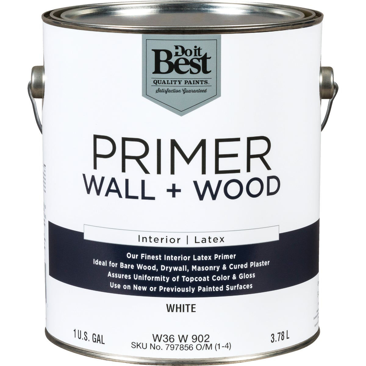 Do it Best Interior Latex Wall and Wood Primer, White, 1 Gal. Do it Best