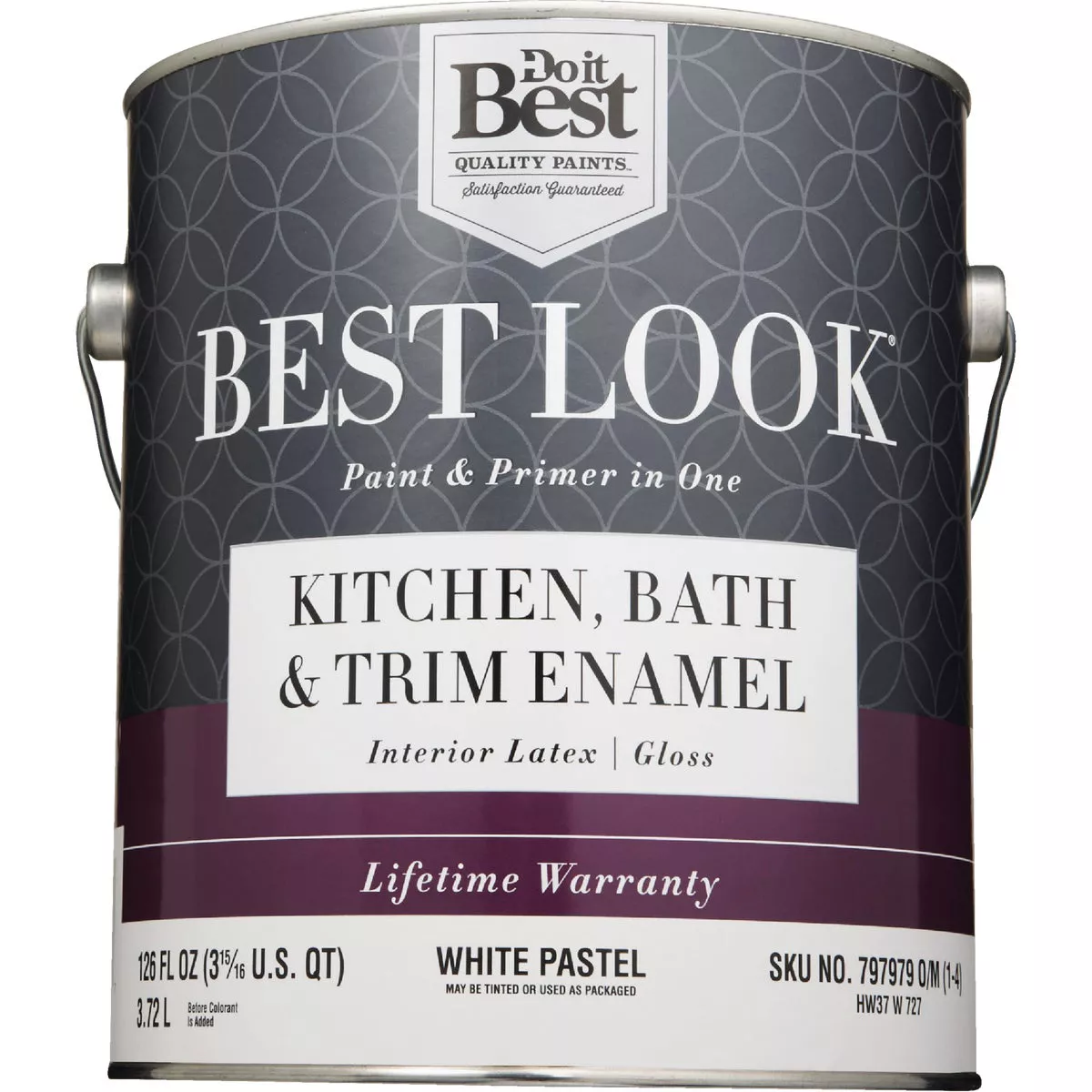Best Look Latex Paint & Primer In One Kitchen Bath & Trim Enamel Gloss Interior Wall Paint, White-Pastel Base, 1 Gal. - photo 2