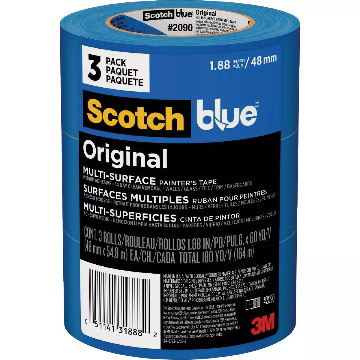ScotchBlue 1.88 In. x 60 Yd. Original Painter's Tape (3 Roll)
