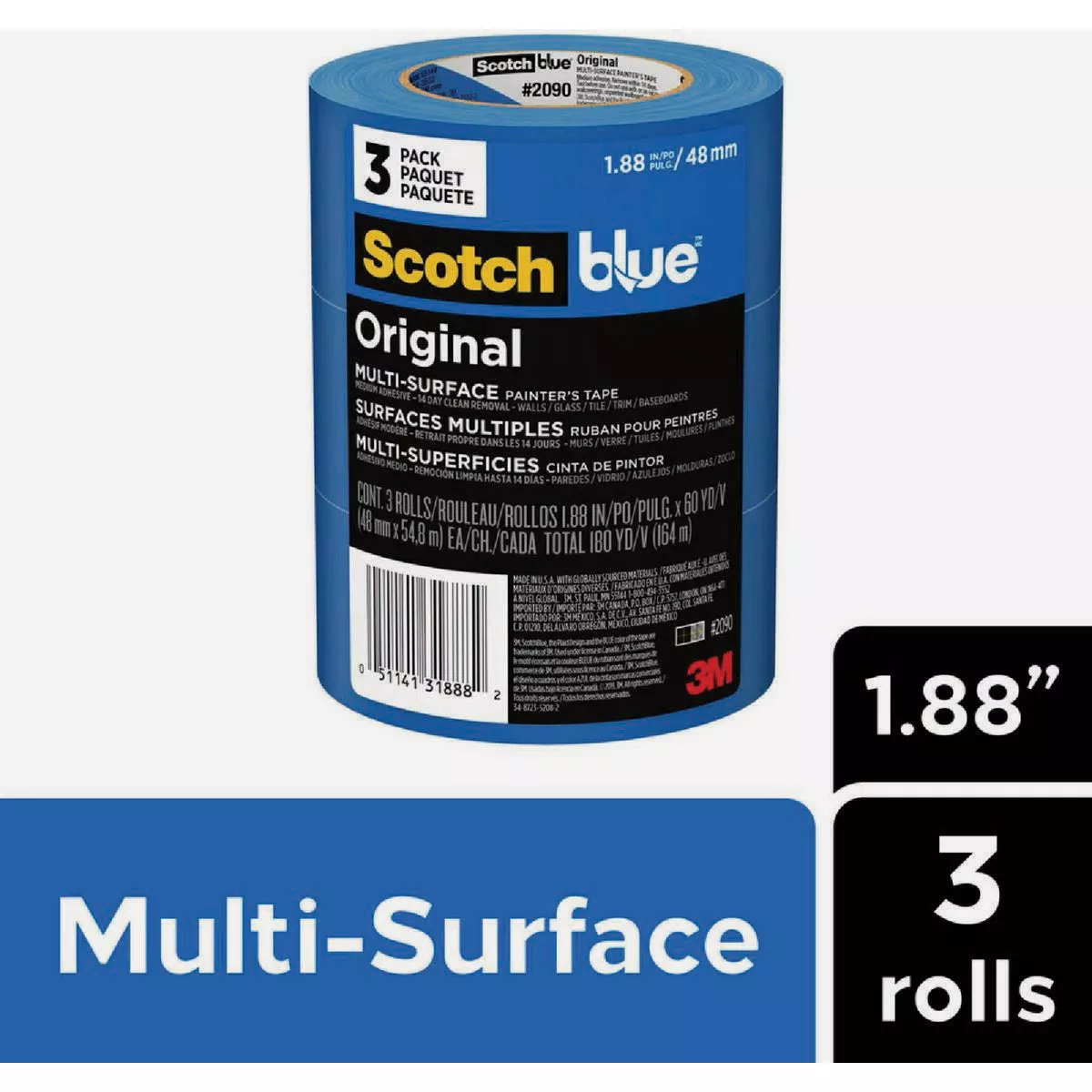 ScotchBlue 1.88 In. x 60 Yd. Original Painter's Tape (3 Roll) - photo 2