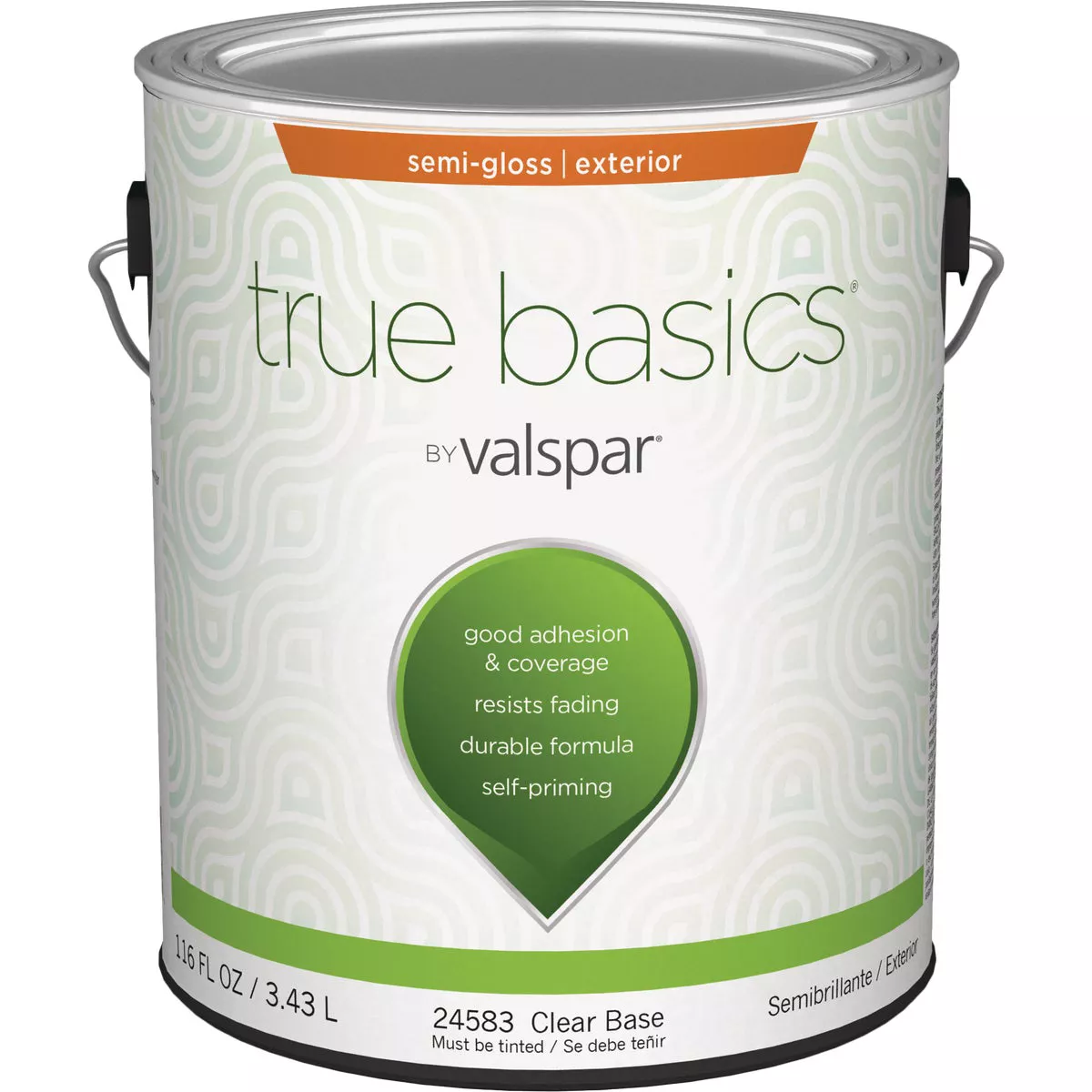 True Basics by Valspar Semi-Gloss Exterior House Paint, 1 Gal., Clear Base