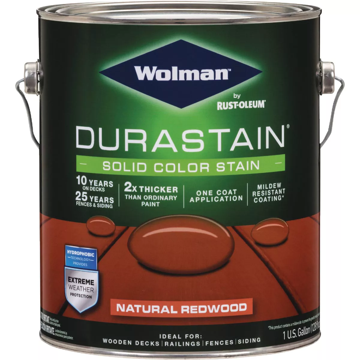 Wolman DuraStain One Coat Solid Color Exterior Stain, Natural Redwood 1 Gal. - photo 2