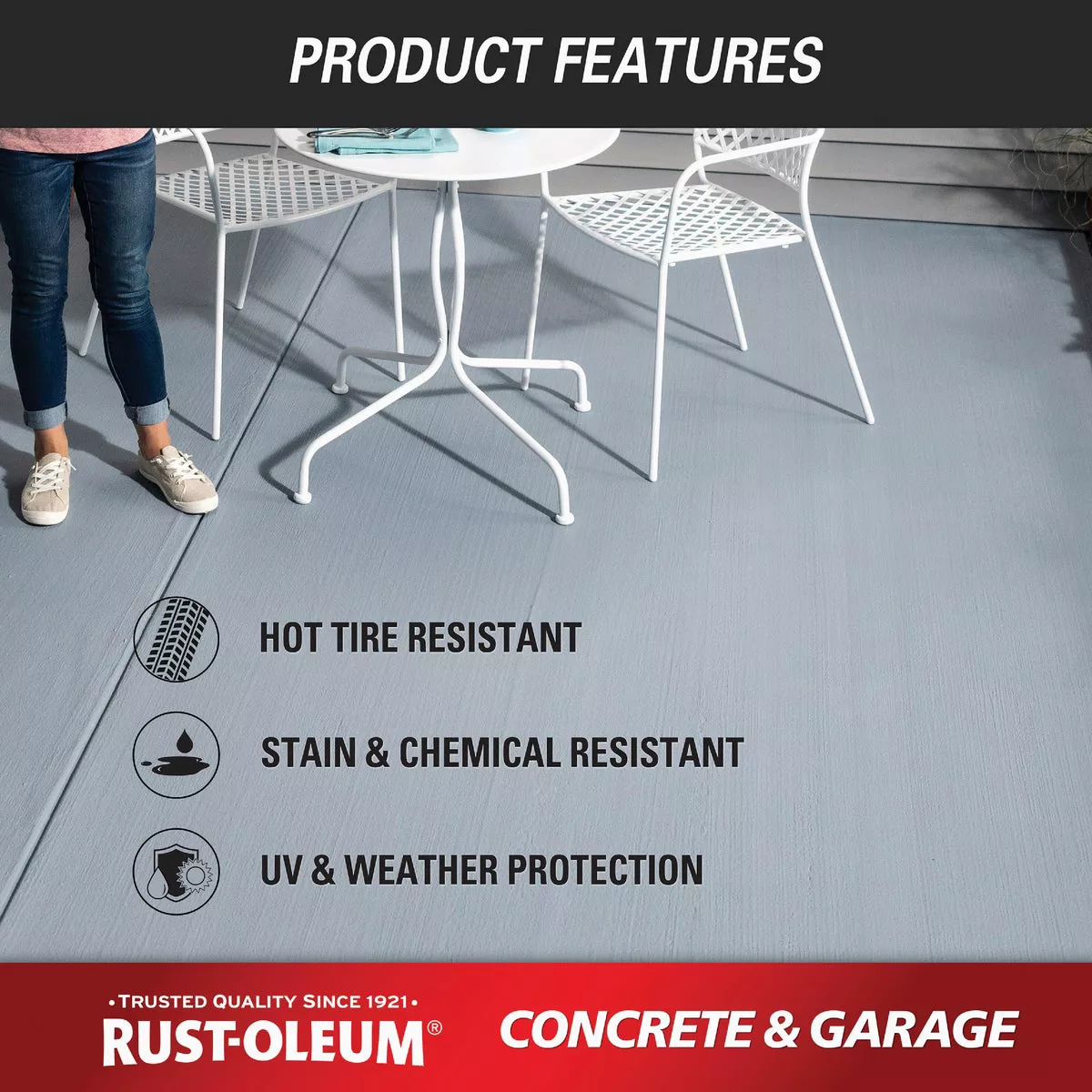 Rust-Oleum 1 Gal. Concrete and Garage Satin Textured Clear Finish Floor Topcoat - photo 6