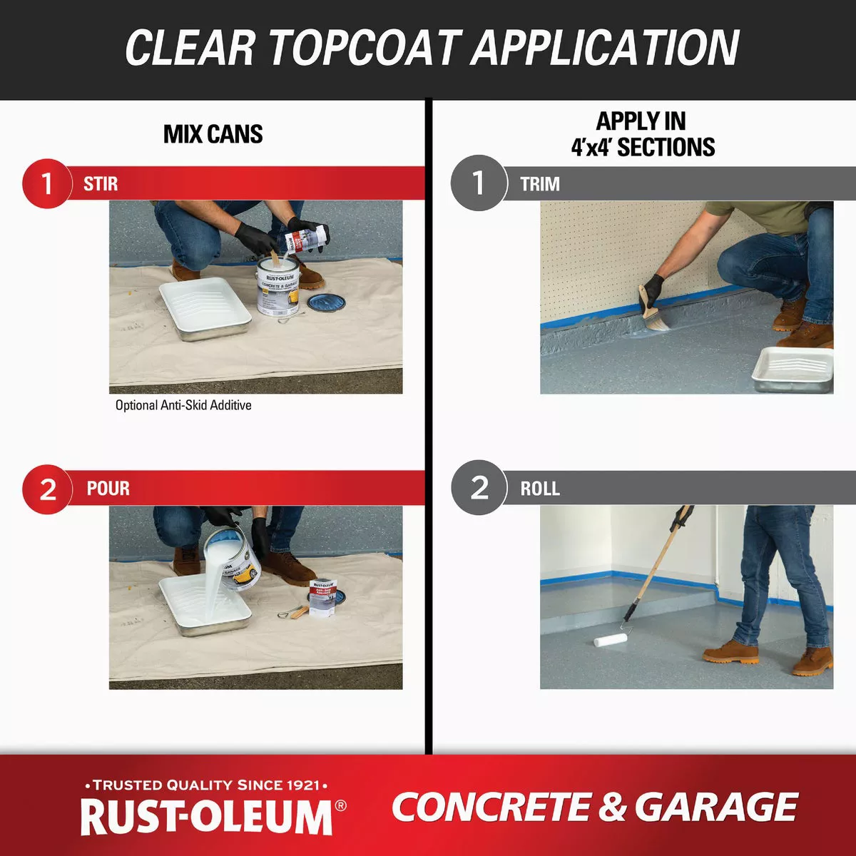 Rust-Oleum 1 Gal. Concrete and Garage Satin Textured Clear Finish Floor Topcoat - photo 7