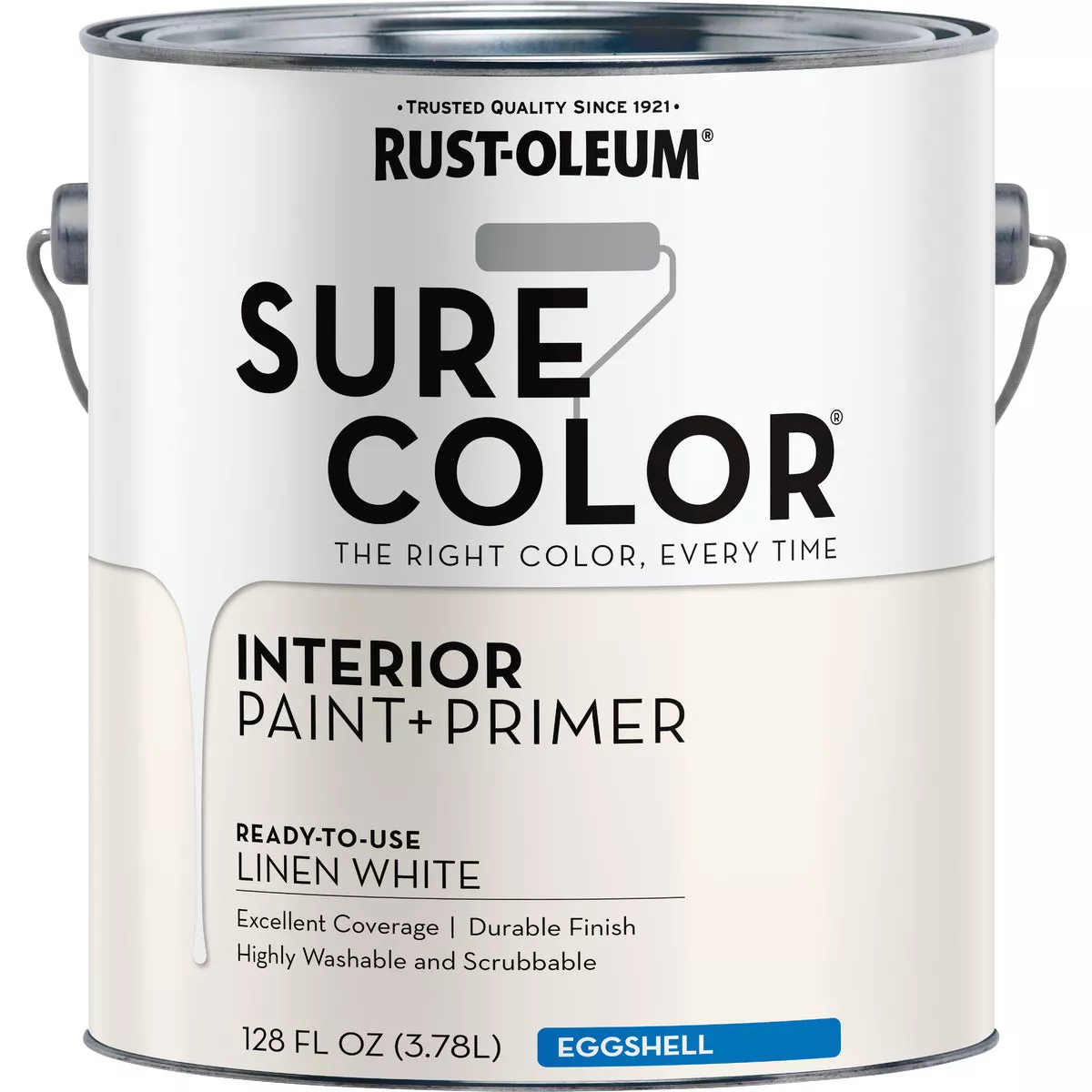 Rust-Oleum Sure Color Eggshell Linen White Interior Wall Paint and Primer, Gallon