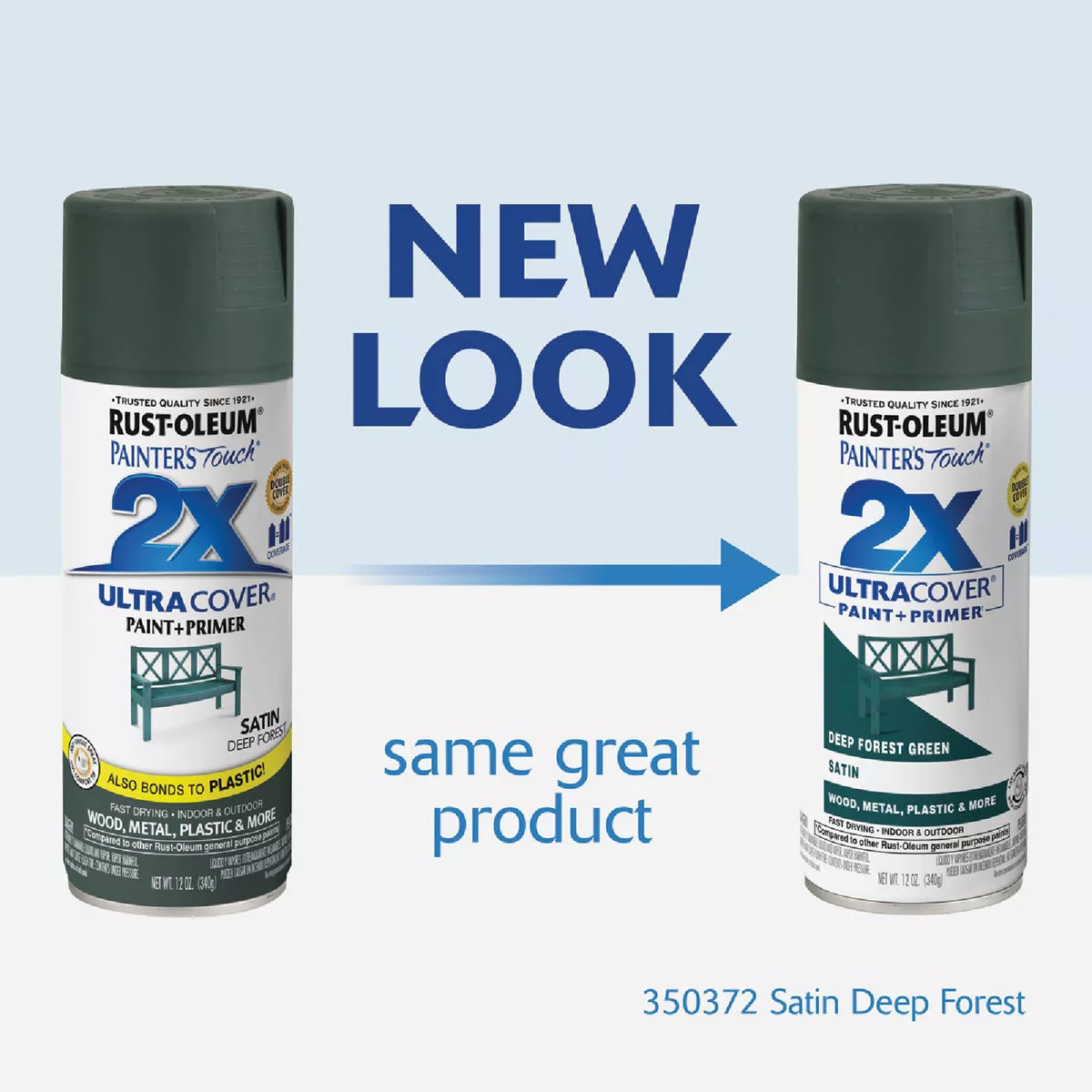 Rust-Oleum Painter's Touch 2X Ultra Cover 12 Oz. Deep Forest Satin Spray Paint - photo 2