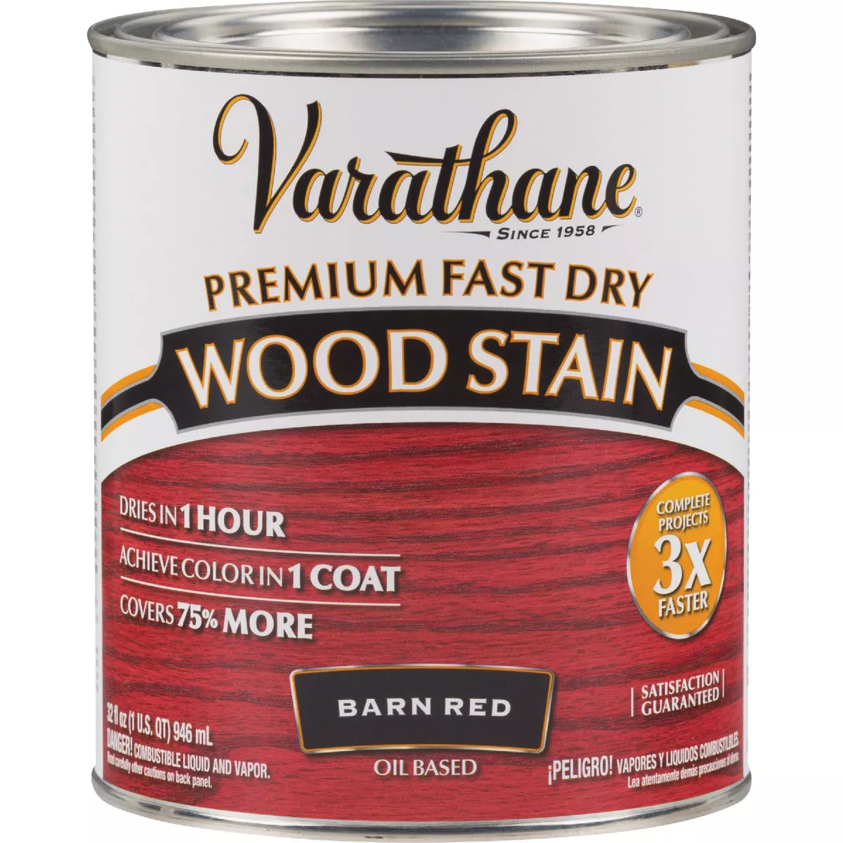 Varathane Fast Dry Barn Red Urethane Modified Alkyd Interior Wood Stain, 1 Qt. - photo 3