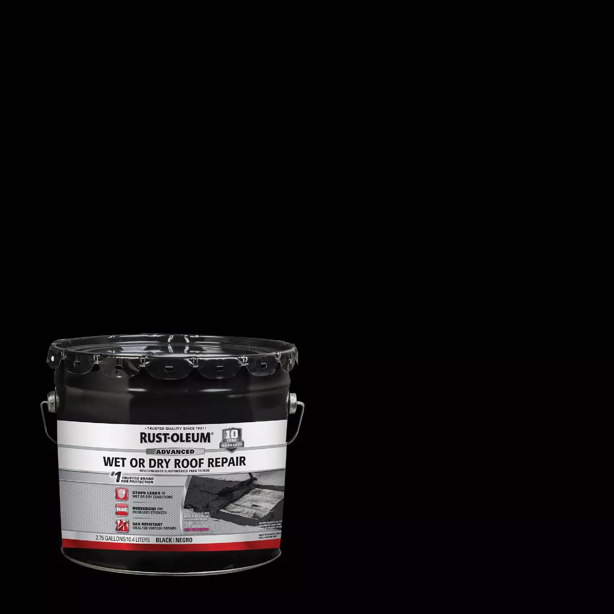 Rust-Oleum 2.75 Gal. Black Advanced Wet or Dry Roof Repair