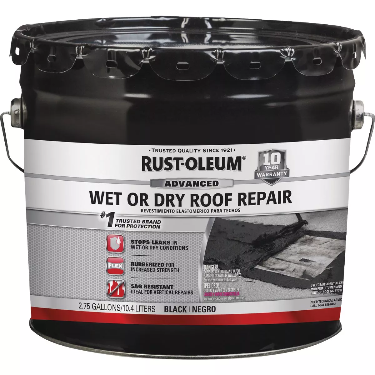 Rust-Oleum 2.75 Gal. Black Advanced Wet or Dry Roof Repair - photo 2