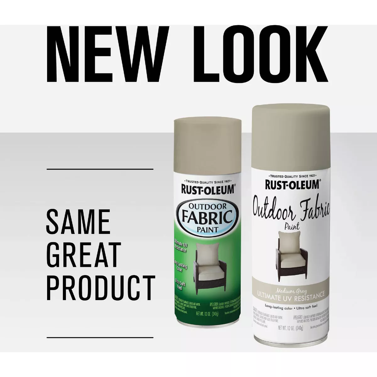 Rust-Oleum 12 Oz. Flat/Matte Outdoor Fabric Spray Paint, Medium Gray - photo 2