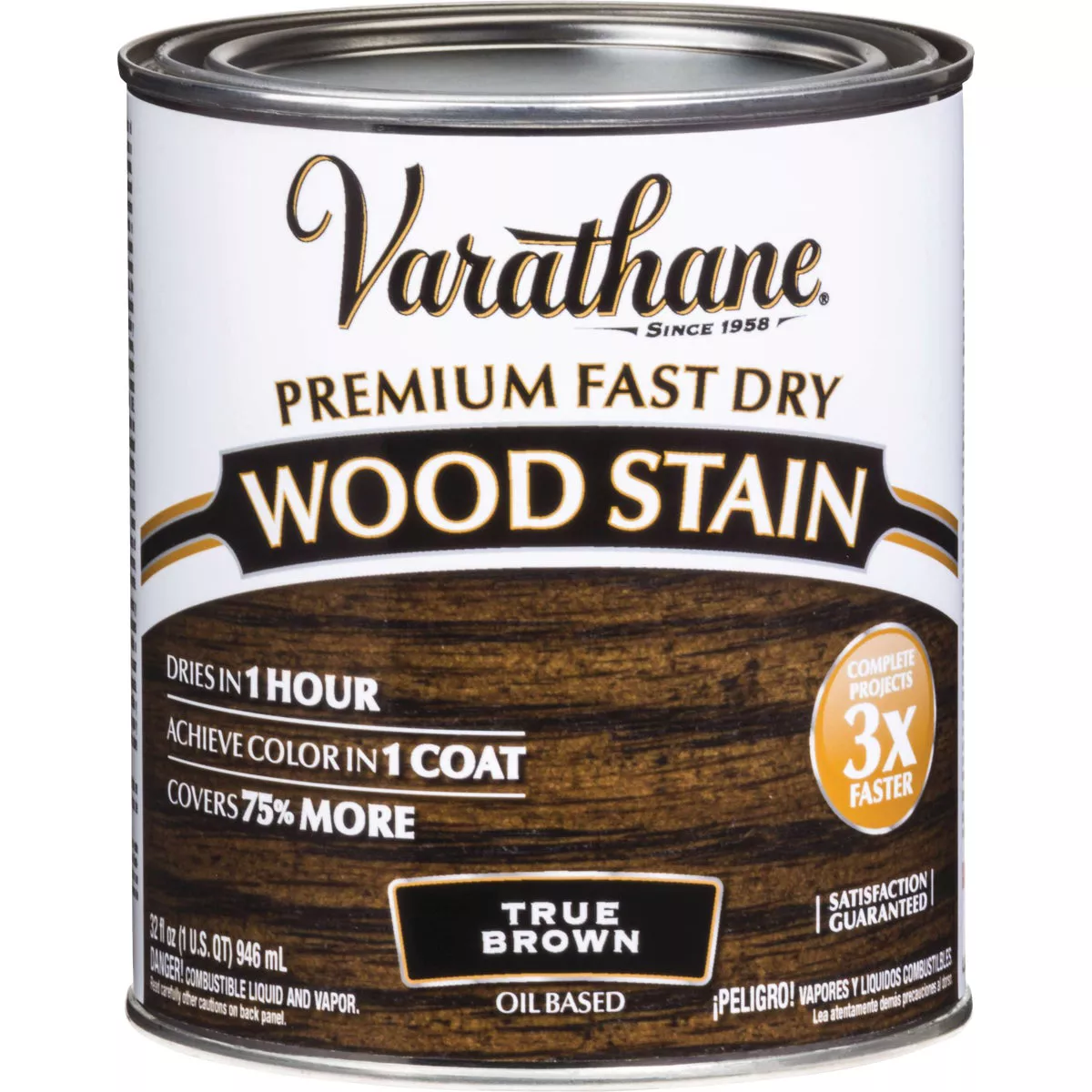 Varathane Fast Dry True Brown Urethane Modified Alkyd Interior Wood Stain, 1 Qt.
