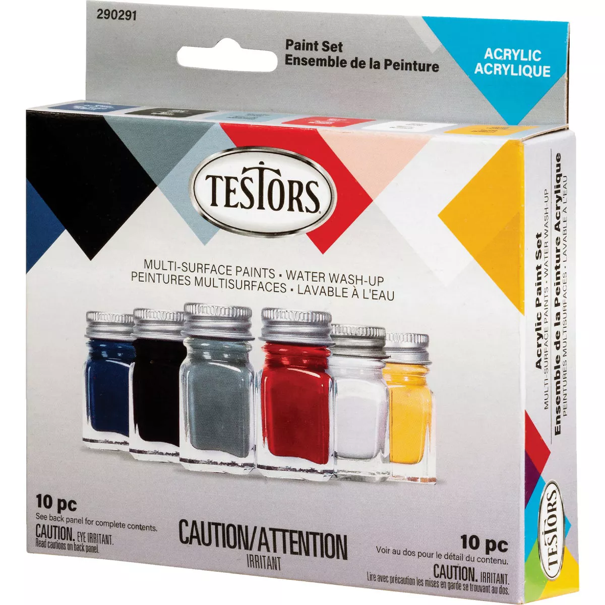 Testors Acrylic Paint Set (Blue, Black, Silver, Red, White, Yellow) - photo 2
