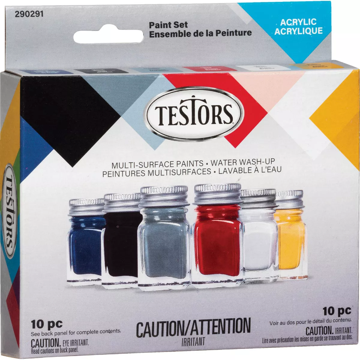 Testors Acrylic Paint Set (Blue, Black, Silver, Red, White, Yellow) - photo 3