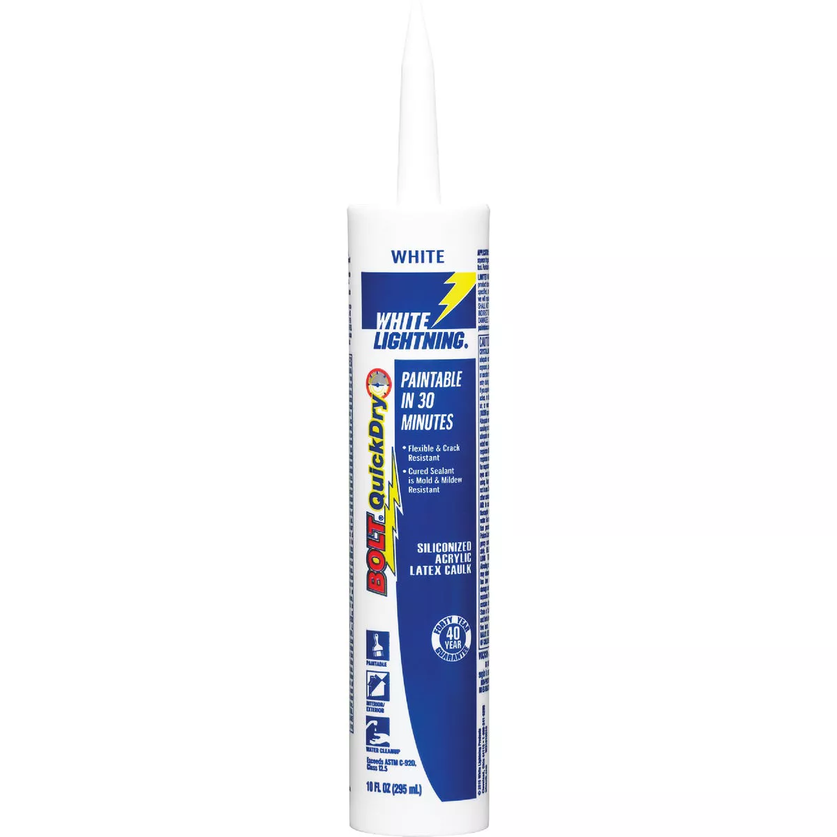 White Lightning Bolt 10 Oz. White Quick Dry Siliconized Acrylic Latex Caulk