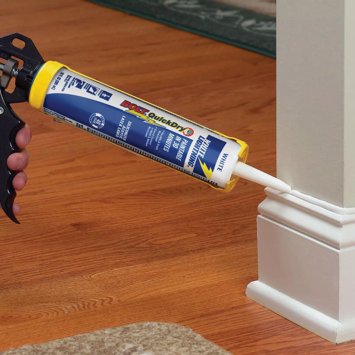 White Lightning Bolt 10 Oz. White Quick Dry Siliconized Acrylic Latex Caulk - photo 3