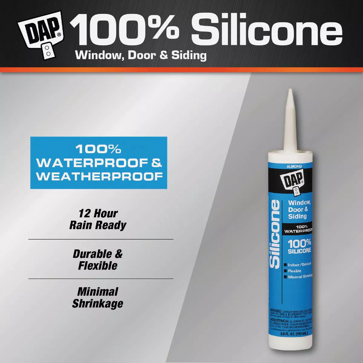 DAP 9.8 Oz. Window, Door & Siding Silicone Sealant, Almond - photo 2