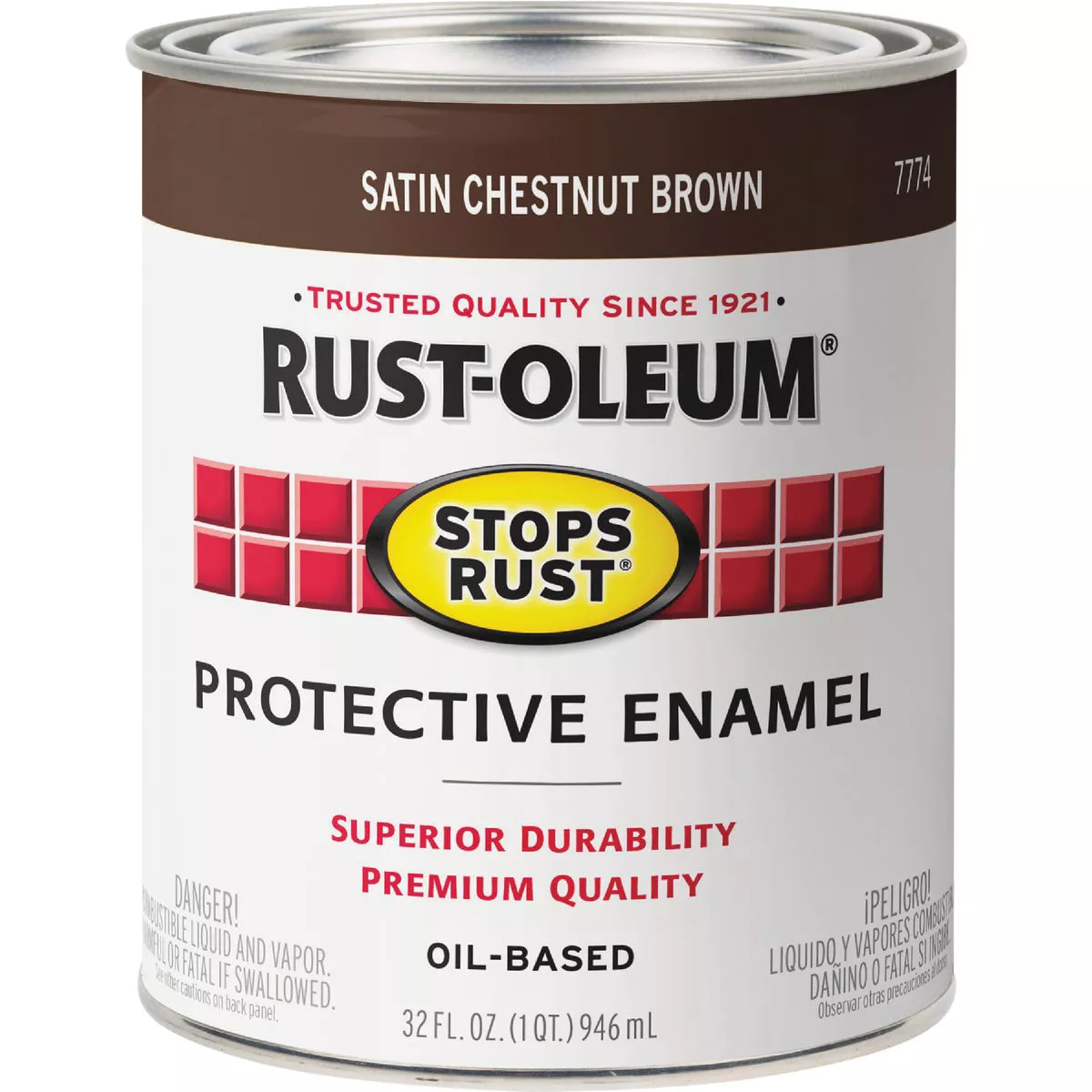 Rust-Oleum Stops Rust Oil Based Satin Protective Rust Control Enamel, Chestnut Brown, 1 Qt. - photo 2