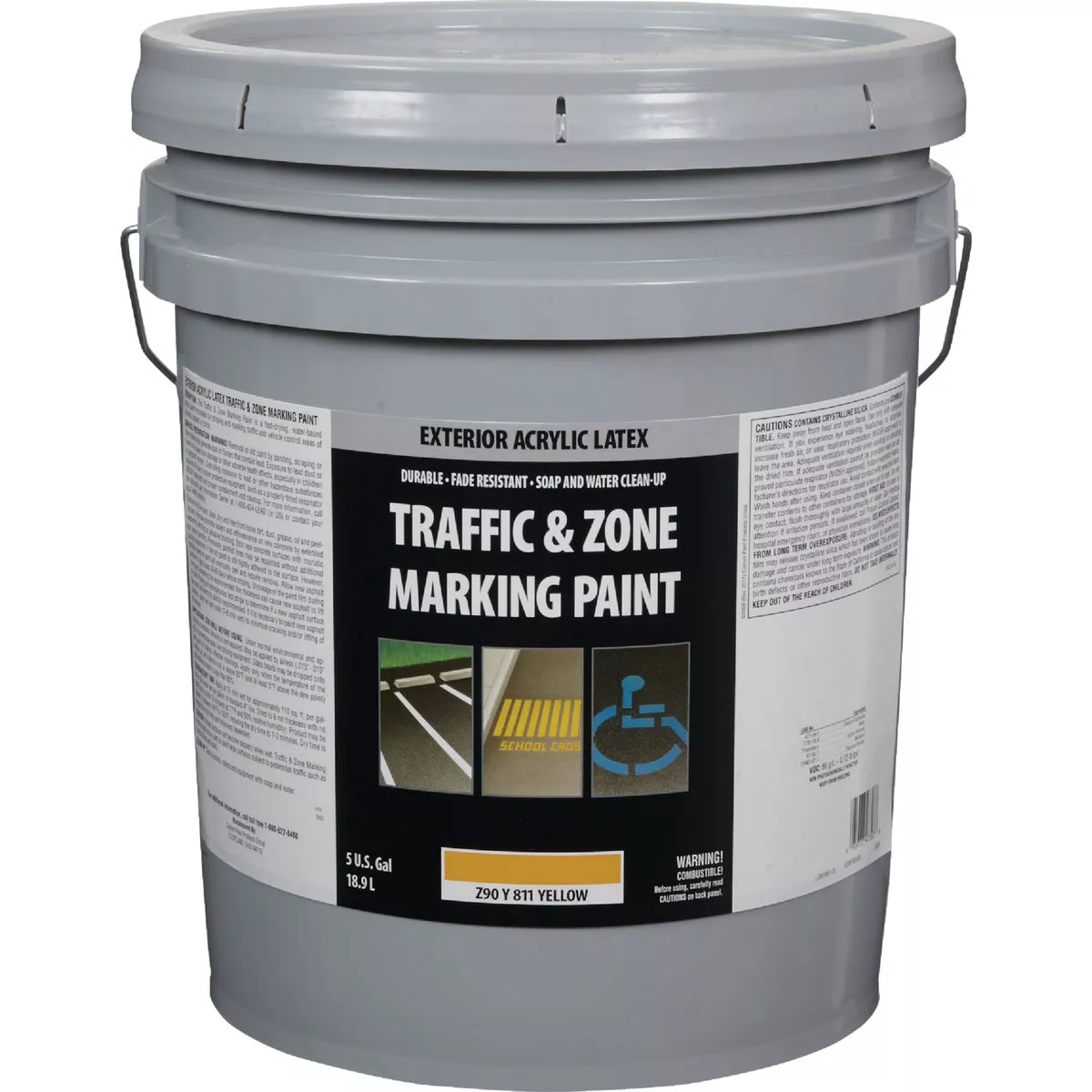 Traffic & Zone Yellow Latex 5 Gal. Traffic Paint