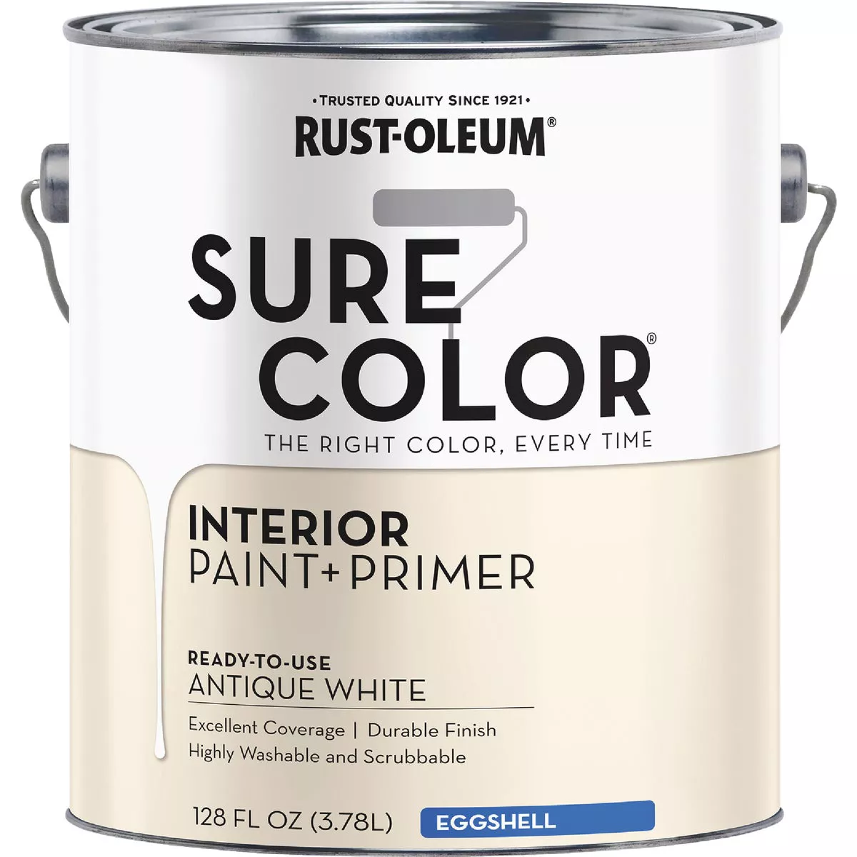 Rust-Oleum Sure Color Eggshell Antique White Interior Wall Paint and Primer, Gallon
