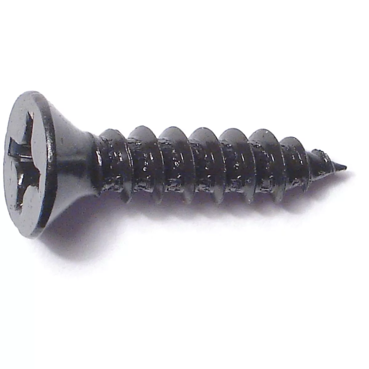 Midwest Fastener #12 x 1 In. Black Steel Phillips Flat Head Sheet Metal Screws