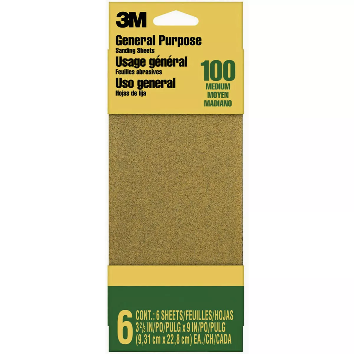 3M 3-2/3 In. Alox Sandpaper, 100 Grit