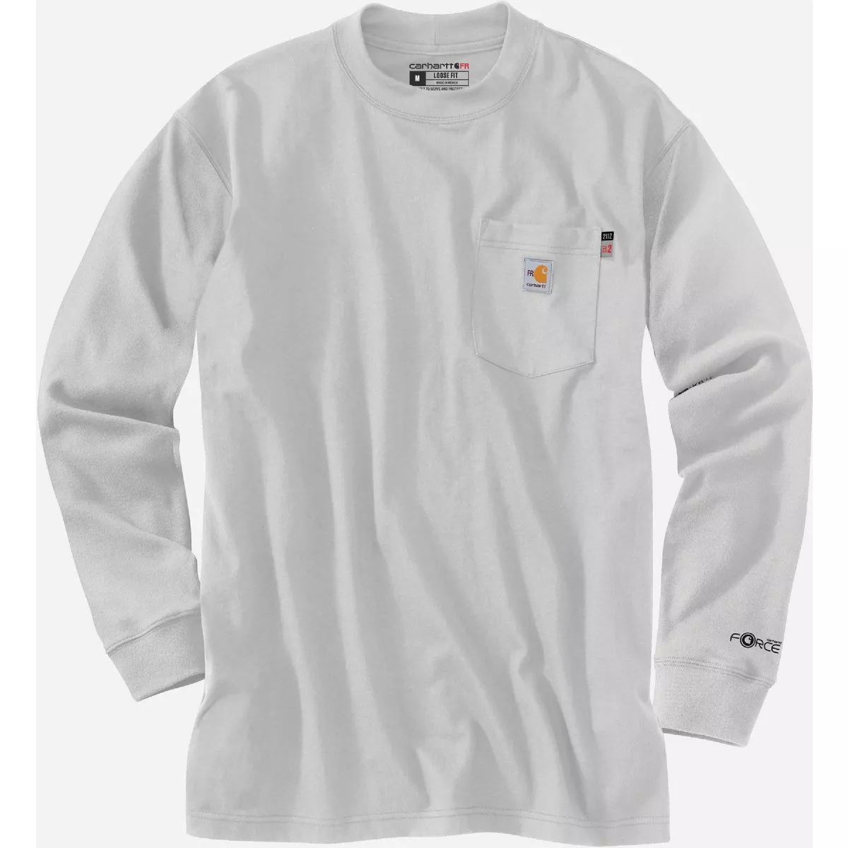 Carhartt Force Men's 4XL Regular Light Gray Short Sleeve Flame-Resistant Cotton T-Shirt