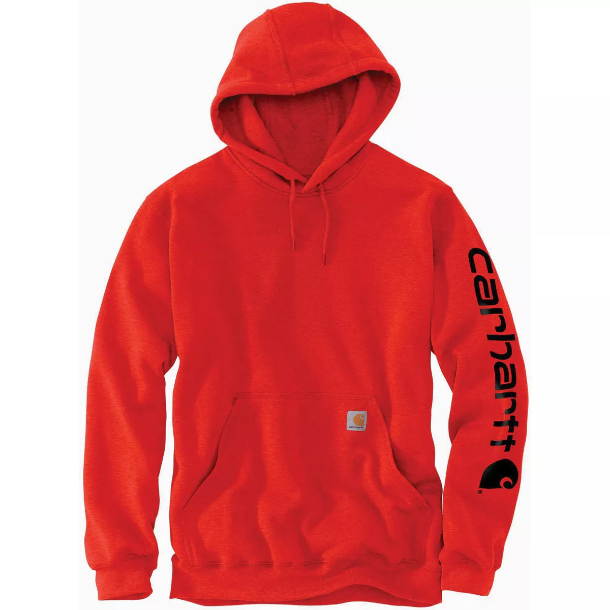 Carhartt Men's 4XL Regular Currant Heather Midweight Logo Sleeve Graphic Pullover Hooded Sweatshirt, Loose Fit