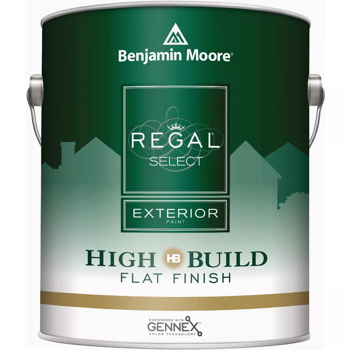 Benjamin Moore Regal Select Acrylic Latex Flat High Build Exterior House Paint, White, 1 Gal.