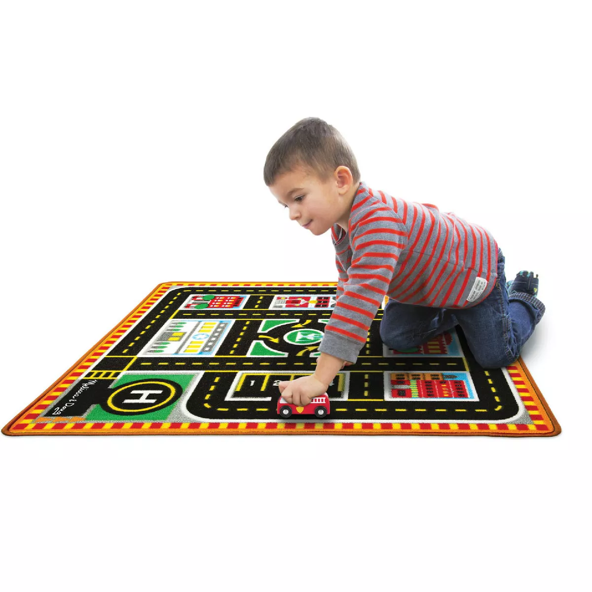 Melissa & Doug 39 In. x 36 In. Round The City Rescue Activity Rug-