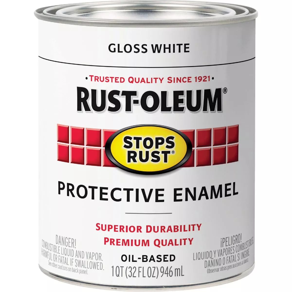 Rust-Oleum Stops Rust Enamel Gloss White(100 Voc)-QT