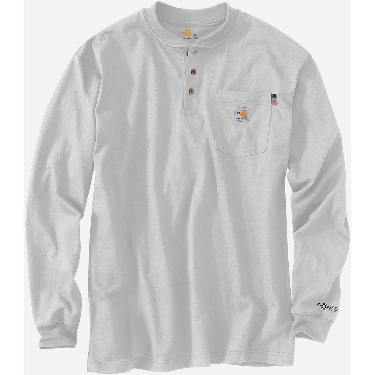 Carhartt Men's Flame-Resistant Force Cotton Long Sleeve T-Shirt, Light Gray