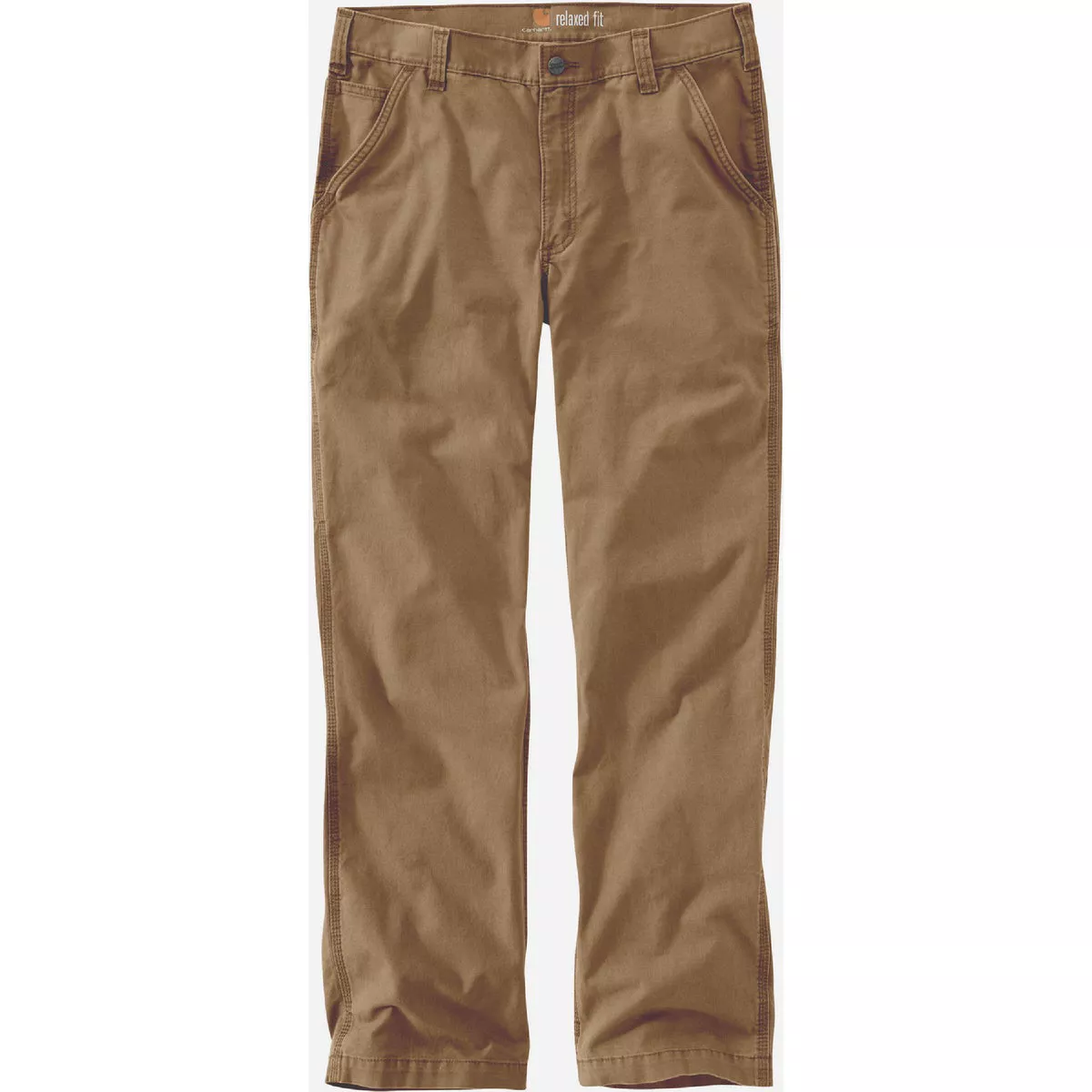 Carhartt Rugged Flex Men's 35x30 Dark Khaki Canvas Work Pants, Relaxed Fit