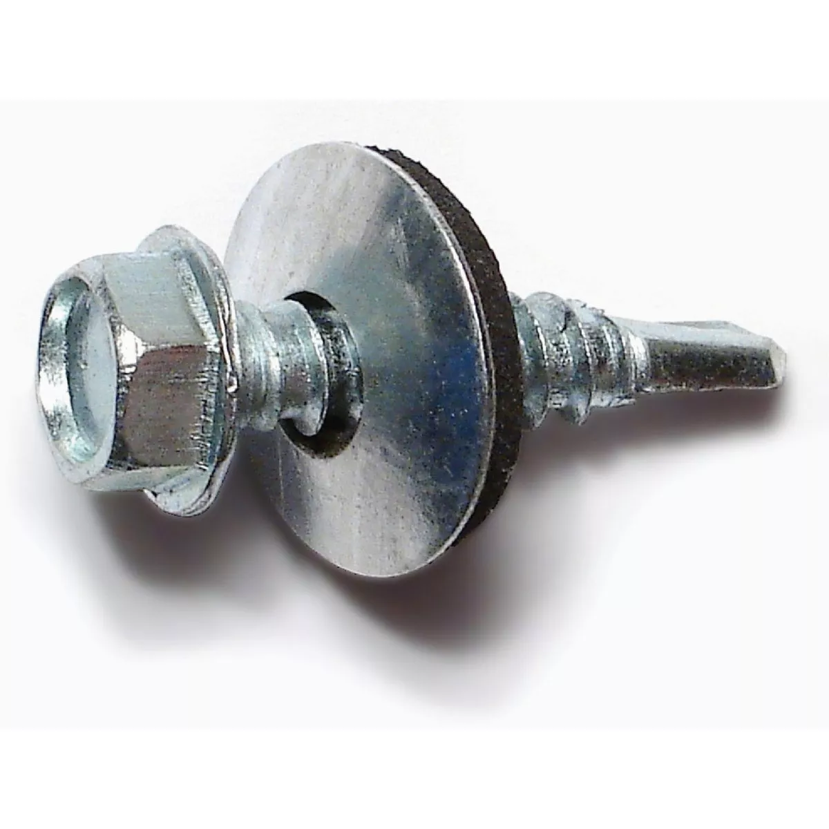 Midwest Fastener #12-14 x 1 In. Zinc Plated Steel Hex Bonded Washer Head Self-Drilling Screws (1 Ct.)-
