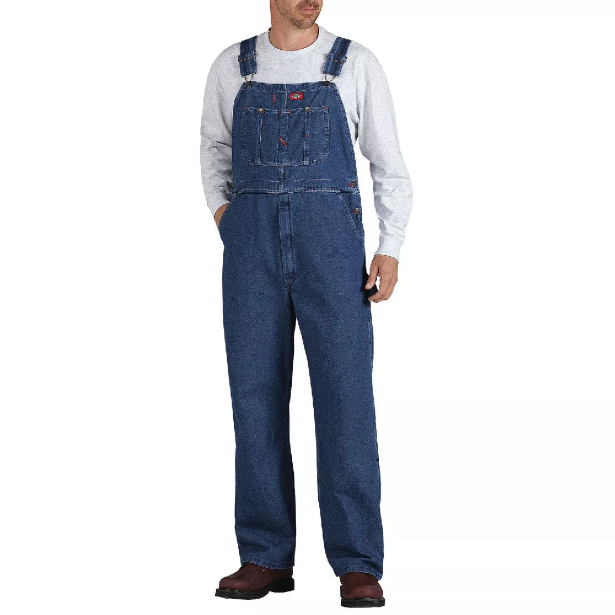Dickies 36X30 Stonewashed Indigo Blue Short Bib Overalls-