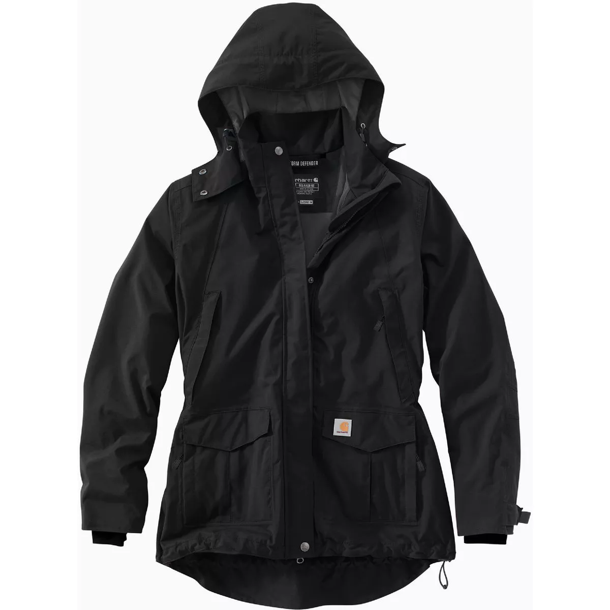 Carhartt Storm Defender Women's XXL Regular Black Heavyweight Jacket, Relaxed Fit