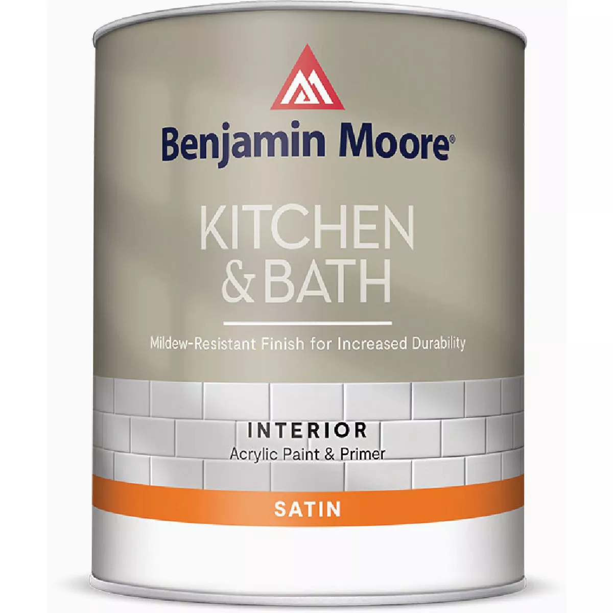 Benjamin Moore Kitchen & Bath Acrylic Satin Interior Wall Paint, White, 1 Qt.