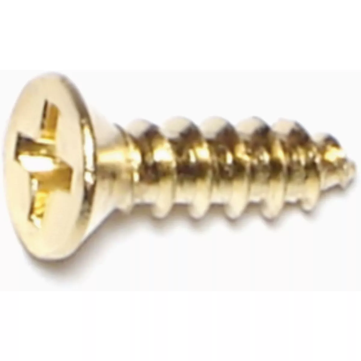 Midwest Fastener #6 x 1/2 In. Brass Plated Steel Phillips Flat Head Sheet Metal Screws (50 Ct.)