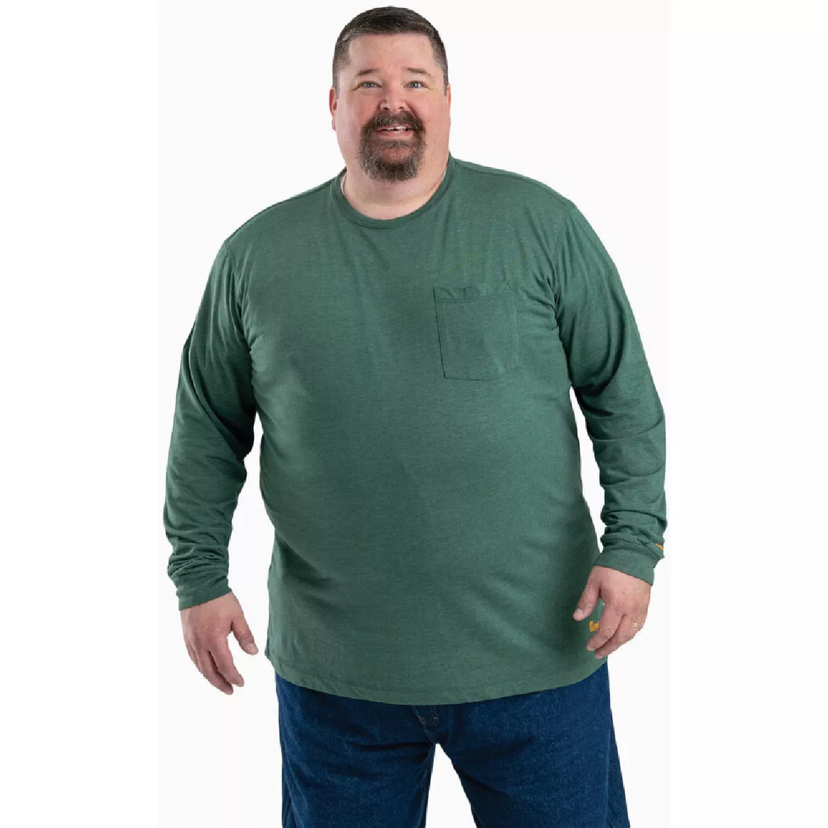 Berne Men's Large Regular Pine Performance Long Sleeve Pocket T-Shirt