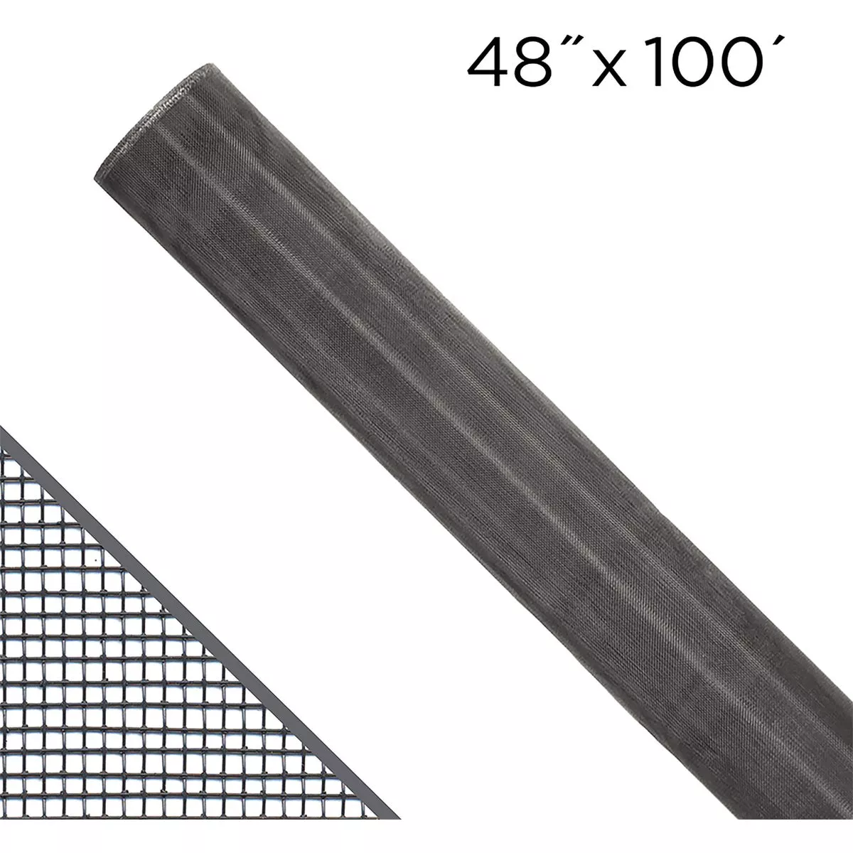 New York Wire 42"X100' Aluminum Charcoal Screen