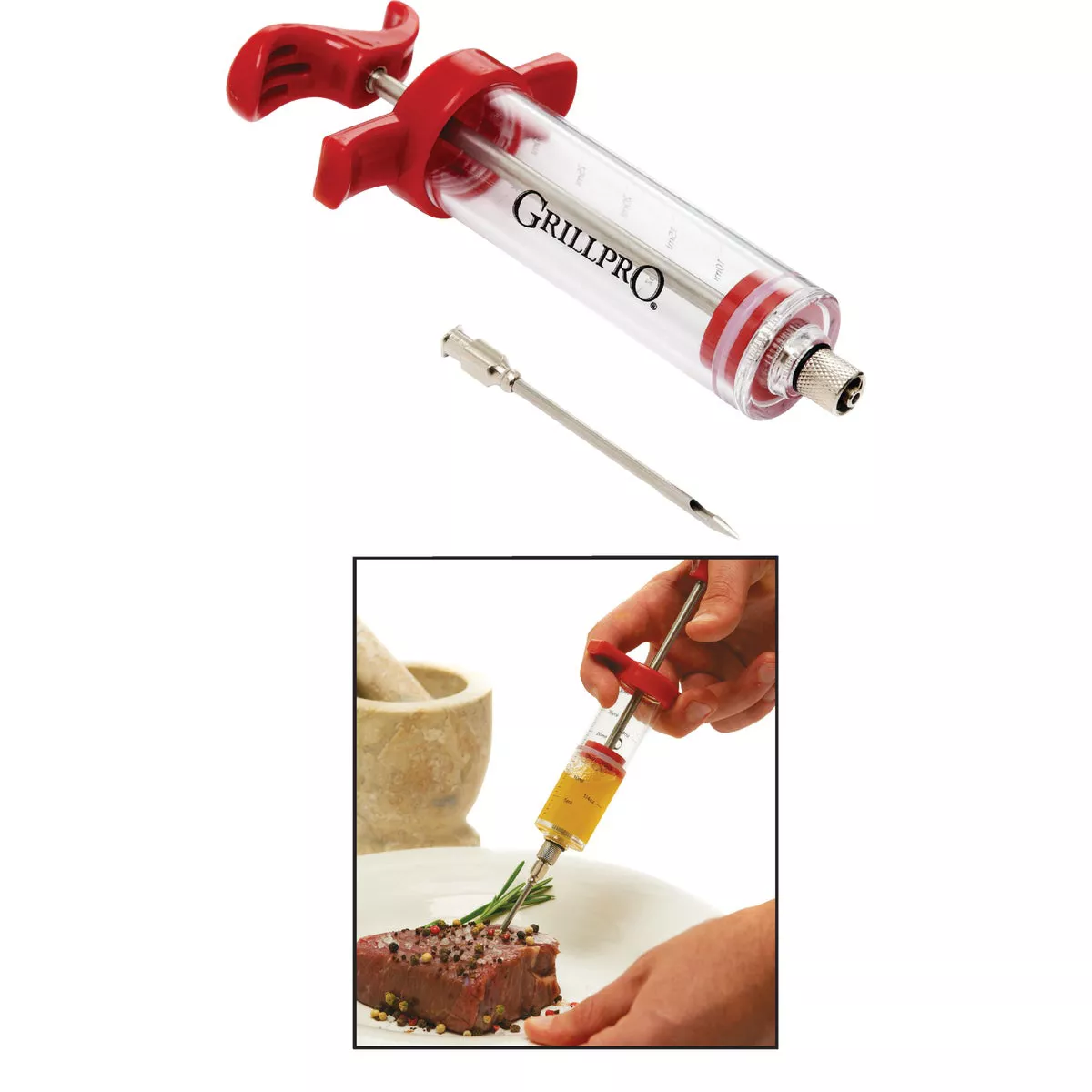 GrillPro Stainless Steel 10 In. Marinade Meat Injector