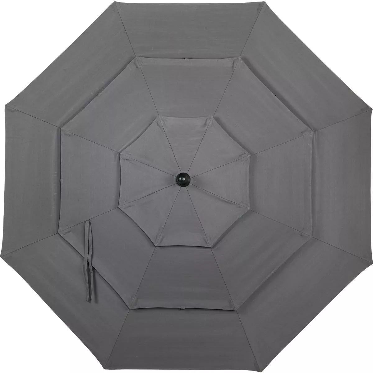 Outdoor Expressions 9 Ft. 3-Tier Tilt/Crank Smoke Gray Patio Umbrella - photo 5