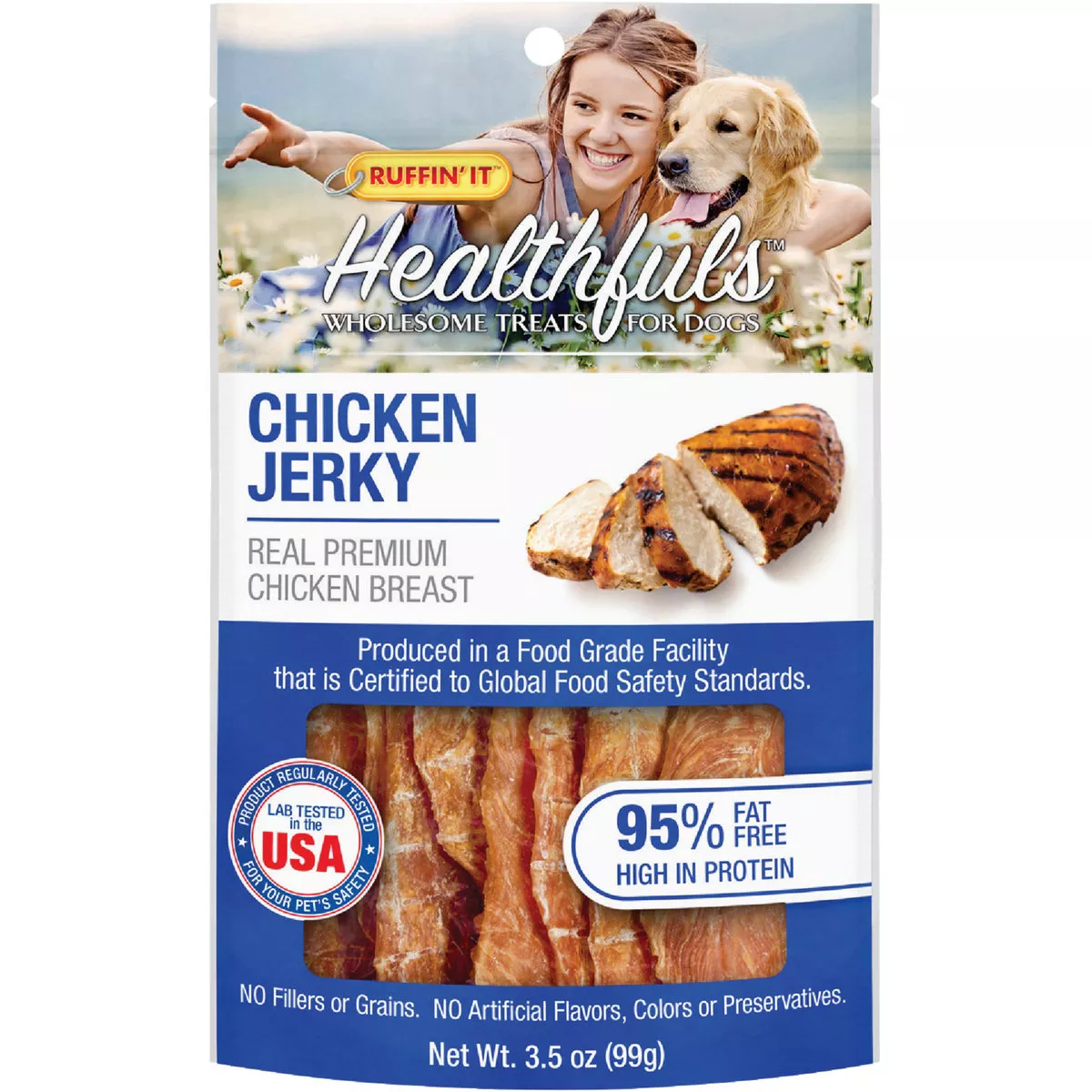 Ruffin' it Healthfuls Chicken Jerky Dog Treat, 3.5 Oz.
