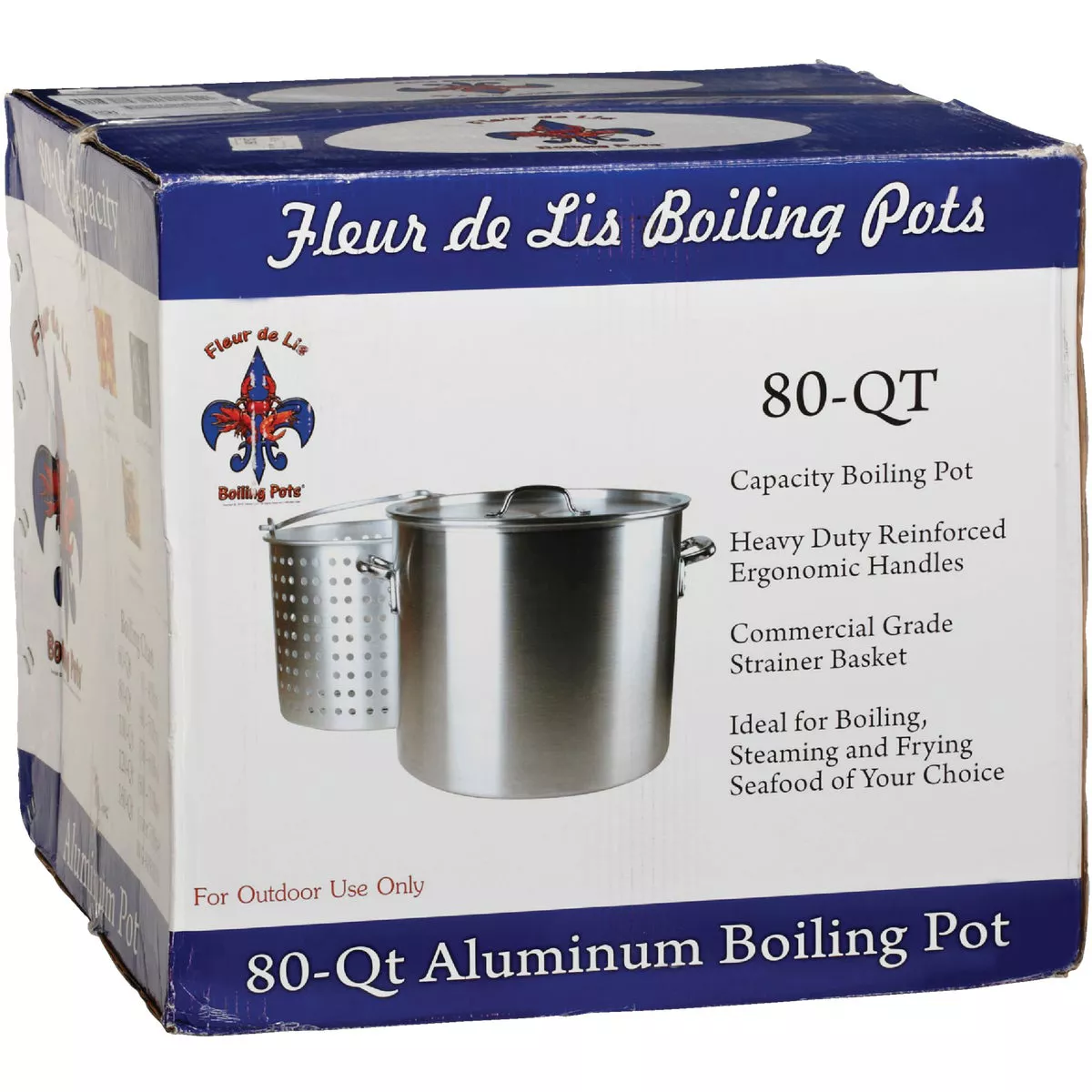 Fleur De Lis 80 Qt. Aluminum Stockpot, with 60 Qt. Strainer Basket - photo 2