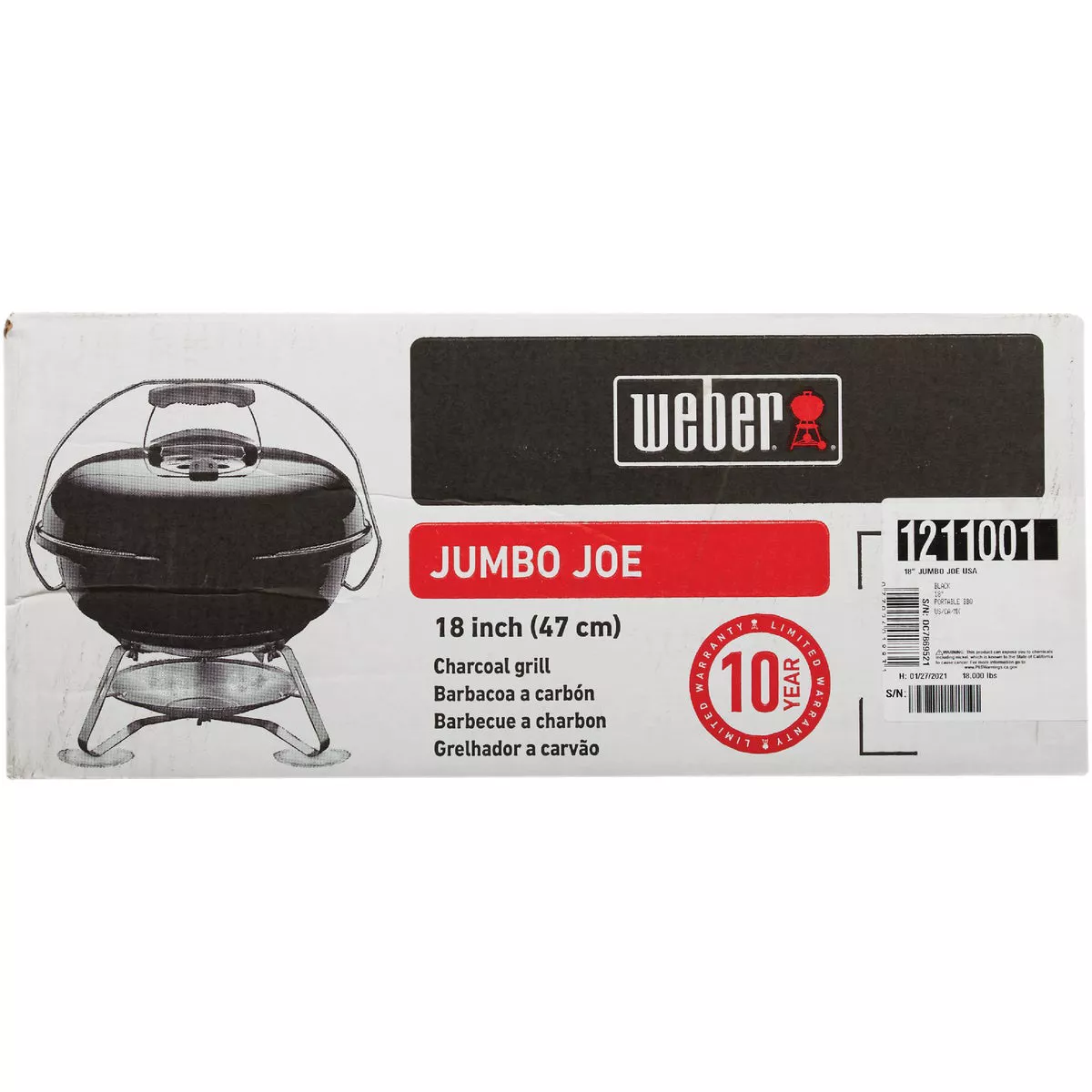 Weber Jumbo Joe 18 In. Portable Charcoal Grill, Black - photo 2